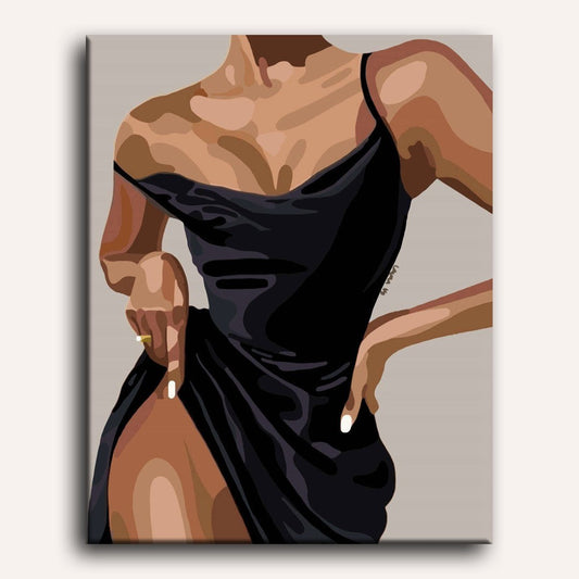 Peinture par numéro adulte Femme Élégante, toile tendue 30×40 cm — Maison Artsen