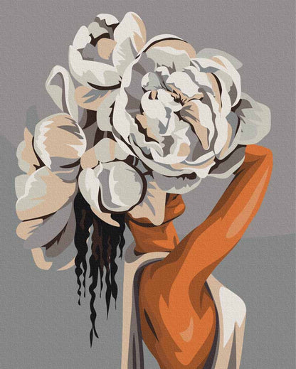 Femme en Blanc - Tableau peinture par numéro
