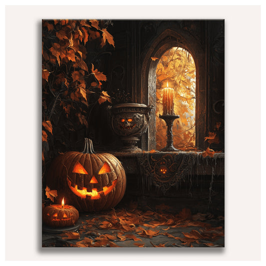 October Window paint by numbers for adults, Maison Artsen