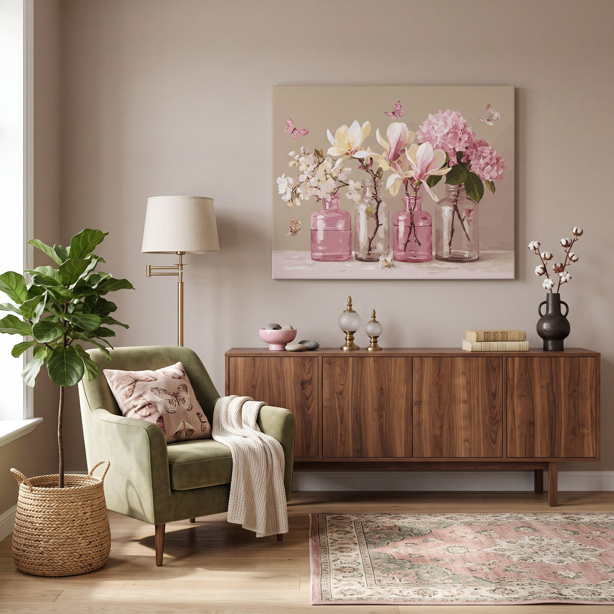 Flowers in Pink Jars Paint-by-Numbers Kit – Maison Artsen