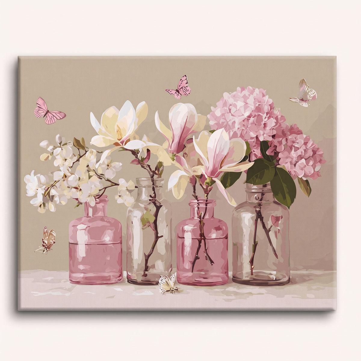 Flowers in Pink Jars Paint-by-Numbers Kit – Maison Artsen