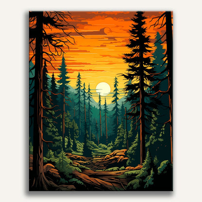 Forest at Dusk Paint-by-Numbers Kit – Maison Artsen