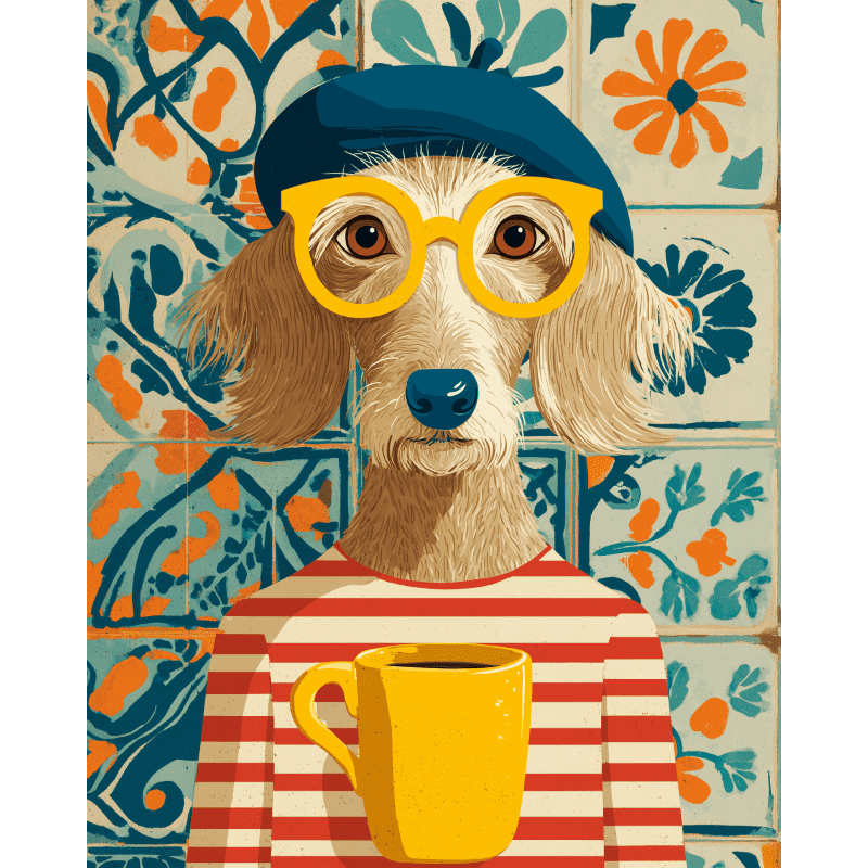 Parisian-Style Dog Paint-by-Numbers Kit – Maison Artsen
