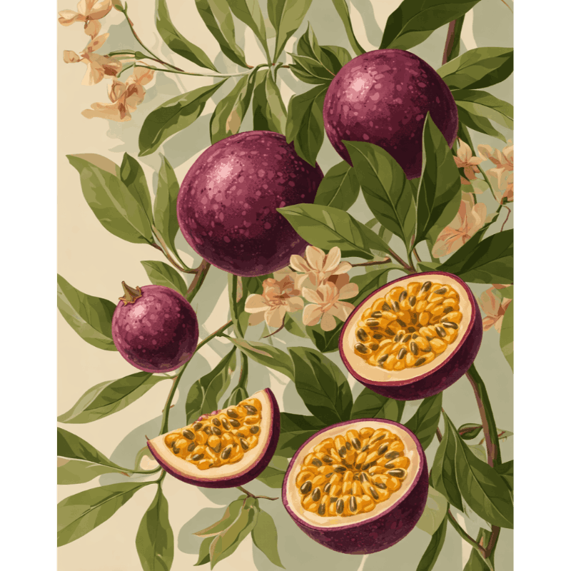 Fruit de la Passion en Fleurs - Peinture par numéro Maison Artsen