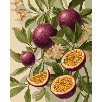 Fruit de la Passion en Fleurs - Peinture par numéro Maison Artsen