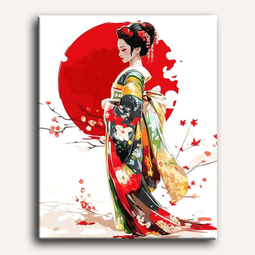 Geisha Elegante - Peinture par numéro Maison Artsen