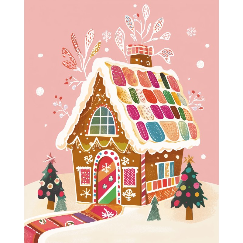 Gingerbread House Paint-by-Numbers Kit – Maison Artsen