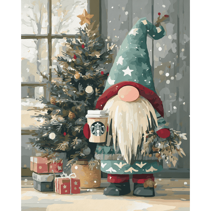 Festive Gnome Paint-by-Numbers Kit – Maison Artsen