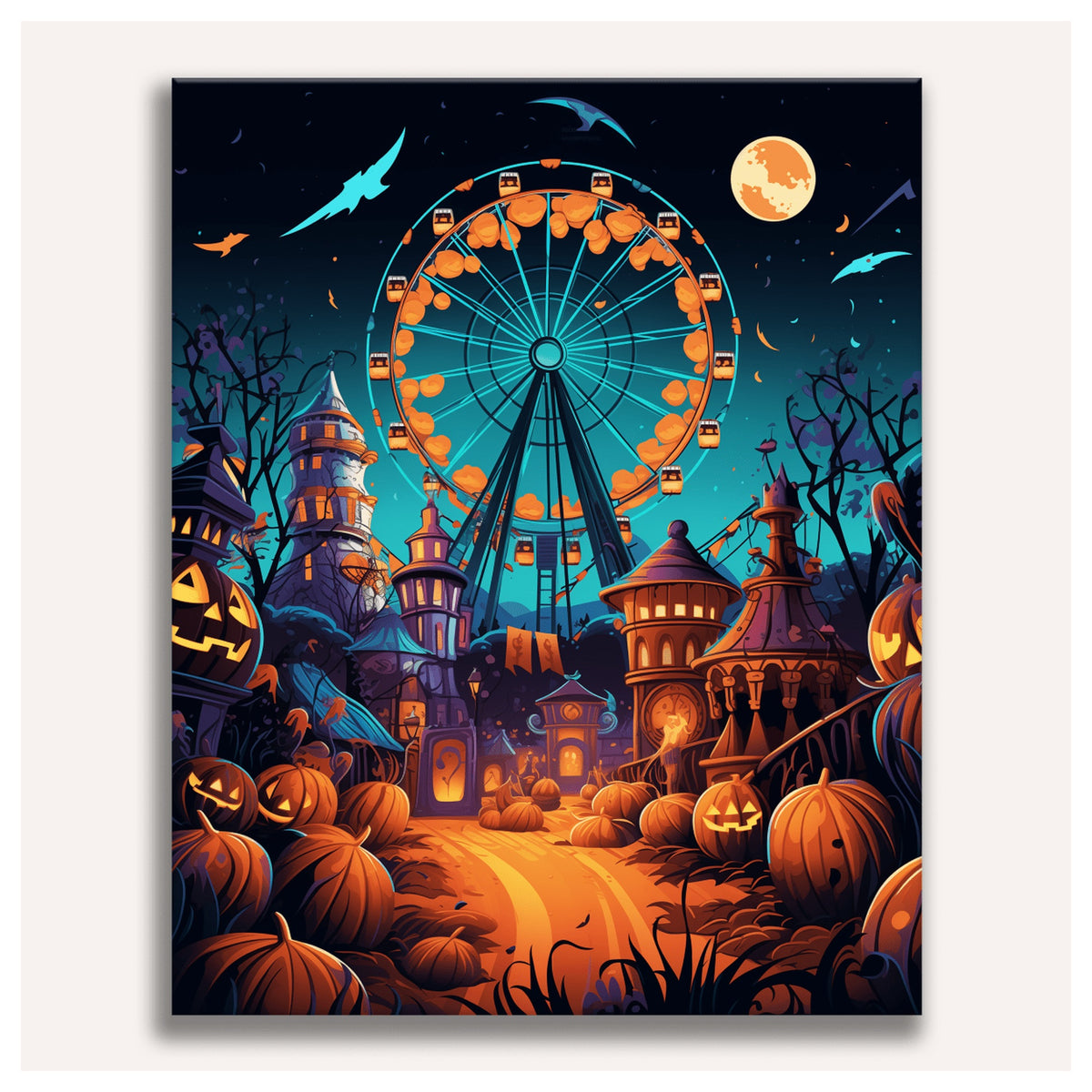 The Pumpkin Ferris Wheel paint by numbers for adults, Maison Artsen