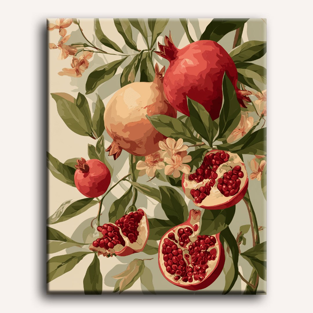 Pomegranates in Bloom Paint-by-Numbers Kit – Maison Artsen