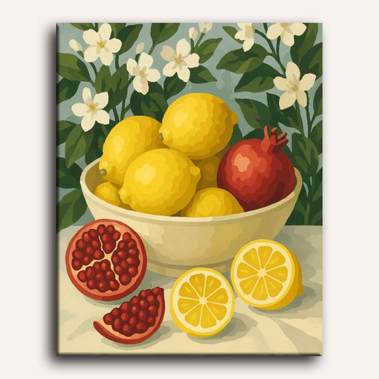 Pomegranates and Lemons Paint-by-Numbers Kit – Maison Artsen