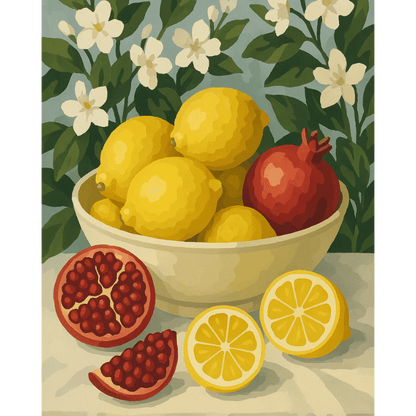 Pomegranates and Lemons Paint-by-Numbers Kit – Maison Artsen