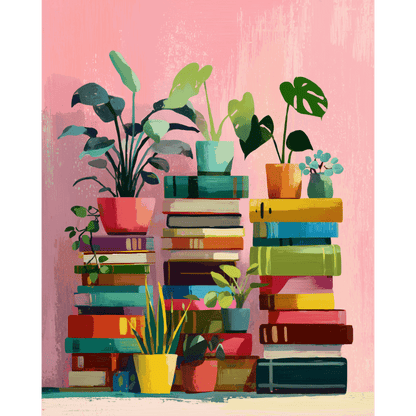 Histoires de Livres - Tableau peinture par numéro