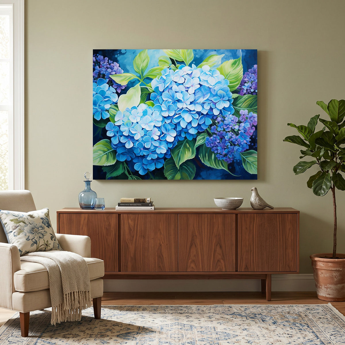 Blue Hydrangea Paint-by-Numbers Kit – Maison Artsen