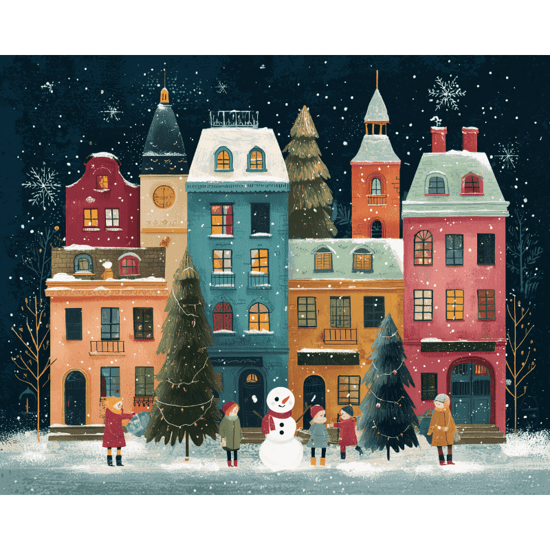 Snowy Games Paint-by-Numbers Kit – Maison Artsen