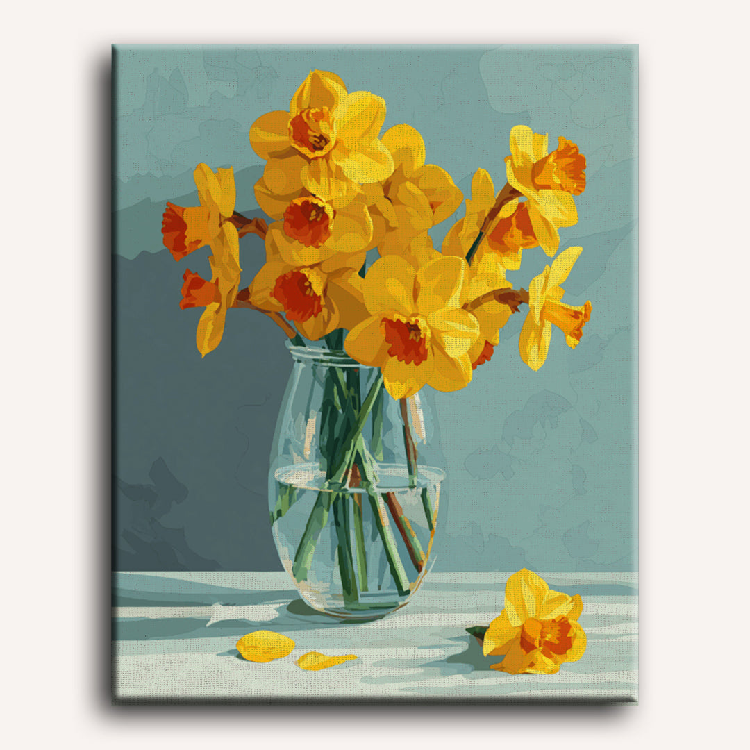 Jonquilles en Lumière - Mockup décoration murale Maison Artsen