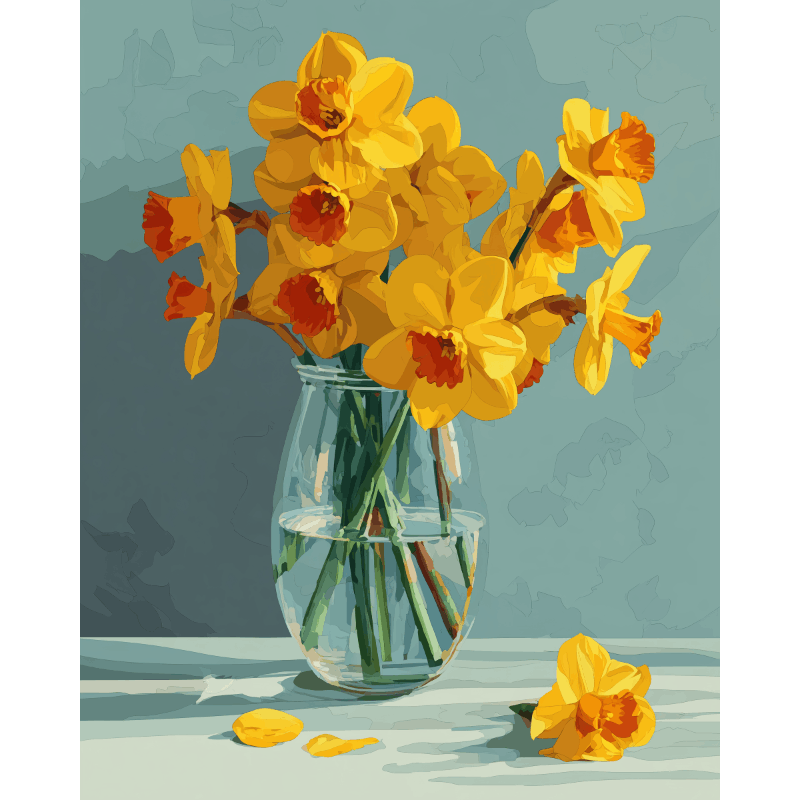 Jonquilles en Lumière - Peinture par numéro Maison Artsen
