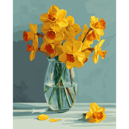 Jonquilles en Lumière - Peinture par numéro Maison Artsen