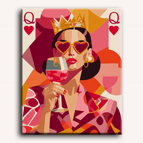 Peinture par numéro adulte La reine pop art, visuel complet du design sur toile — Maison Artsen