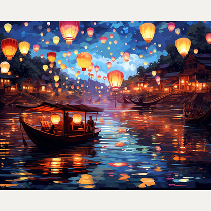 Floating Lanterns Paint-by-Numbers Kit – Maison Artsen