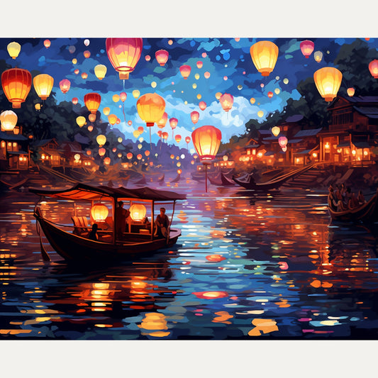 Floating Lanterns Paint-by-Numbers Kit – Maison Artsen