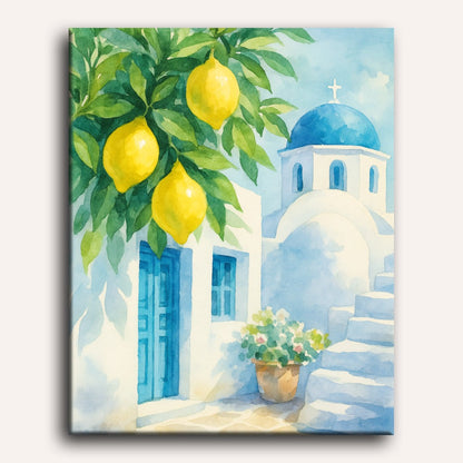 Citrons de Santorin - Peinture par numéro Maison Artsen