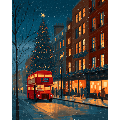 Peinture par numéro adulte Londres Magique, visuel complet du design sur toile — Maison Artsen