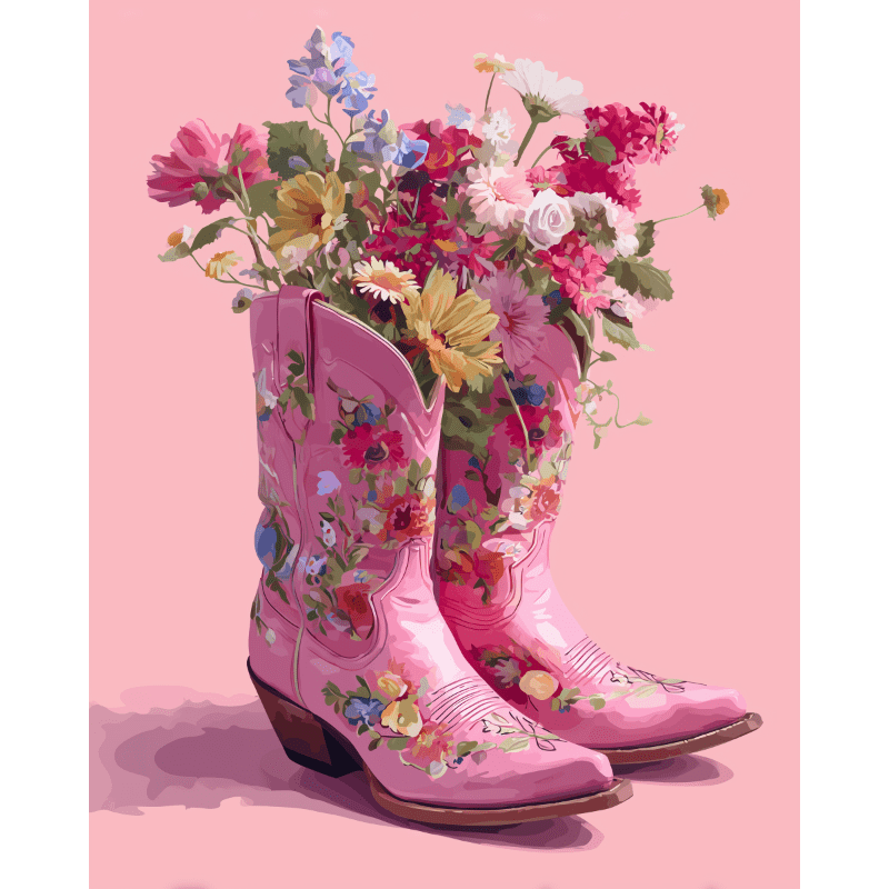 Flowered Boots Paint-by-Numbers Kit – Maison Artsen