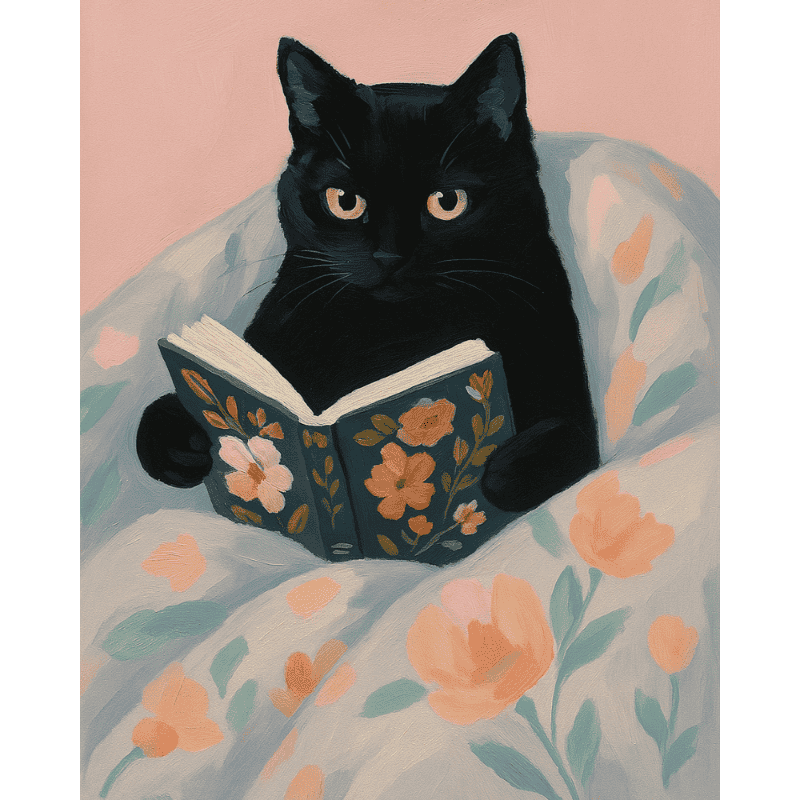 Reading Cat Paint-by-Numbers Kit – Maison Artsen