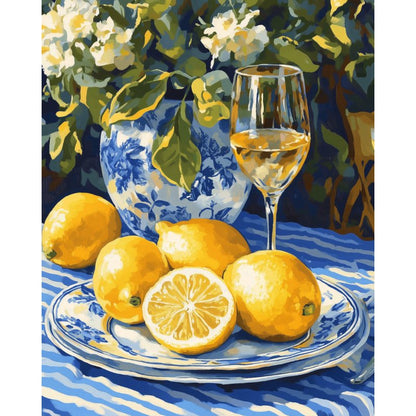 Peinture par numéro Citrons et vin blanc - Maison Artsen