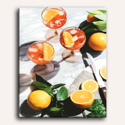 Orange Summer Cocktails Paint-by-Numbers Kit – Maison Artsen