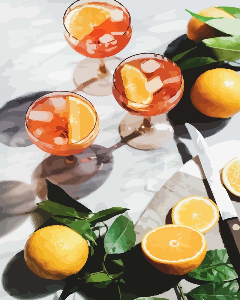 Orange Summer Cocktails Paint-by-Numbers Kit – Maison Artsen