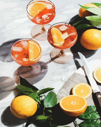 Orange Summer Cocktails Paint-by-Numbers Kit – Maison Artsen