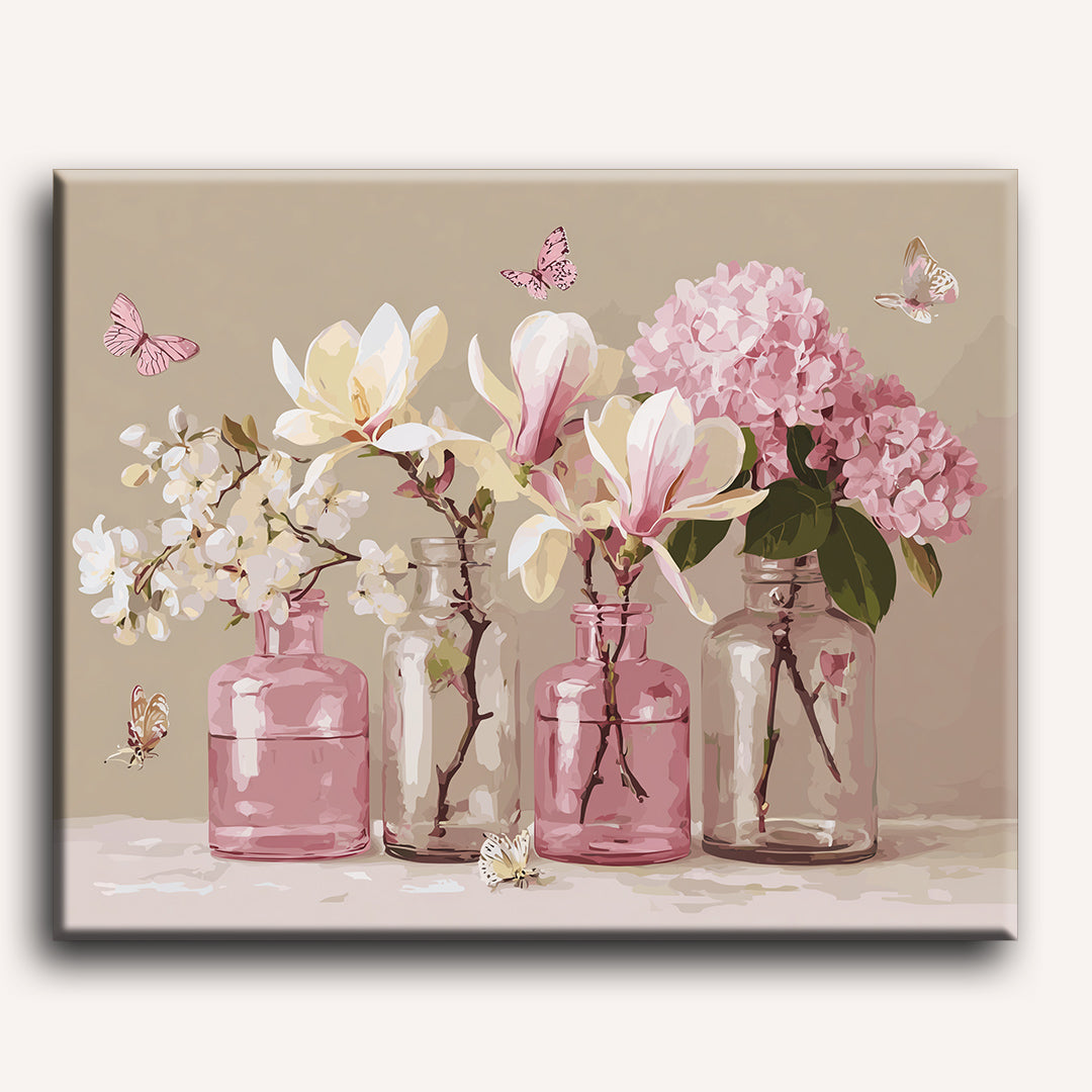 Peinture par numéro Fleurs fragiles - Toile sur châssis - Maison Artsen