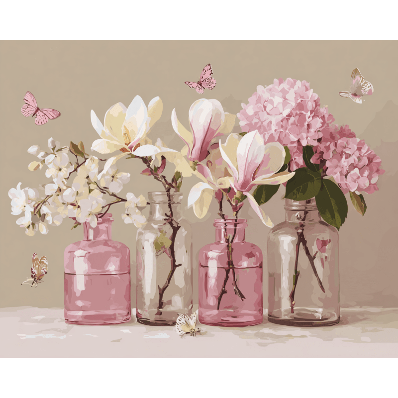 Peinture par numéro Fleurs fragiles - Maison Artsen