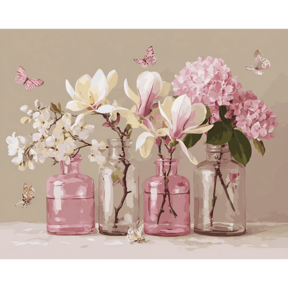 Peinture par numéro Fleurs fragiles - Maison Artsen