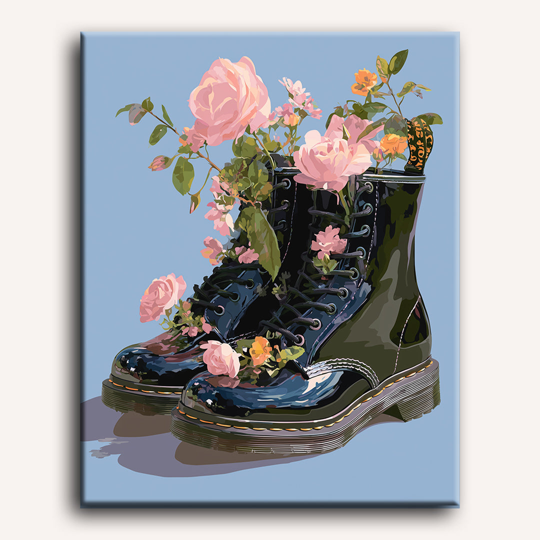 Wildflowers in a Boot Paint-by-Numbers Kit – Maison Artsen