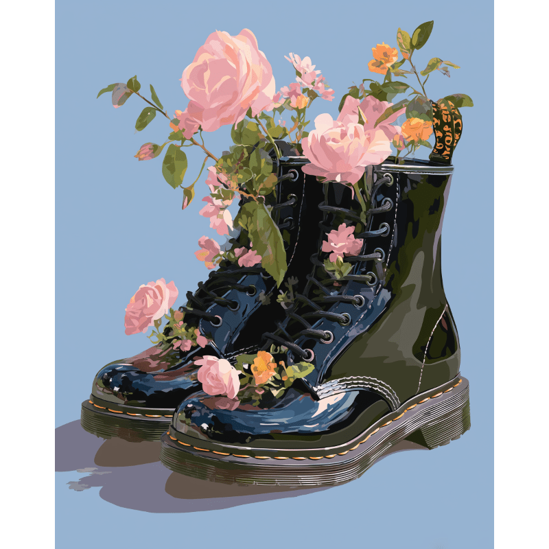 Wildflowers in a Boot Paint-by-Numbers Kit – Maison Artsen