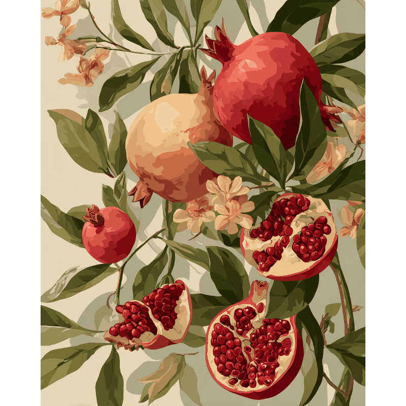 Peinture par numéro Grenades en fleurs - Maison Artsen