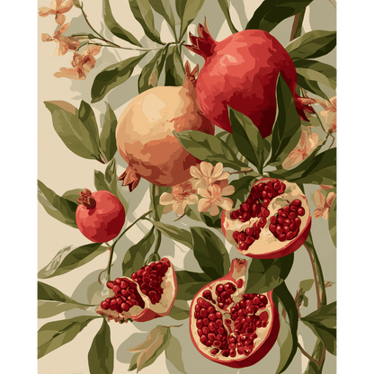 Peinture par numéro Grenades en fleurs - Maison Artsen