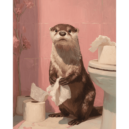Peinture par numéro Loutre aux toilettes - Maison Artsen