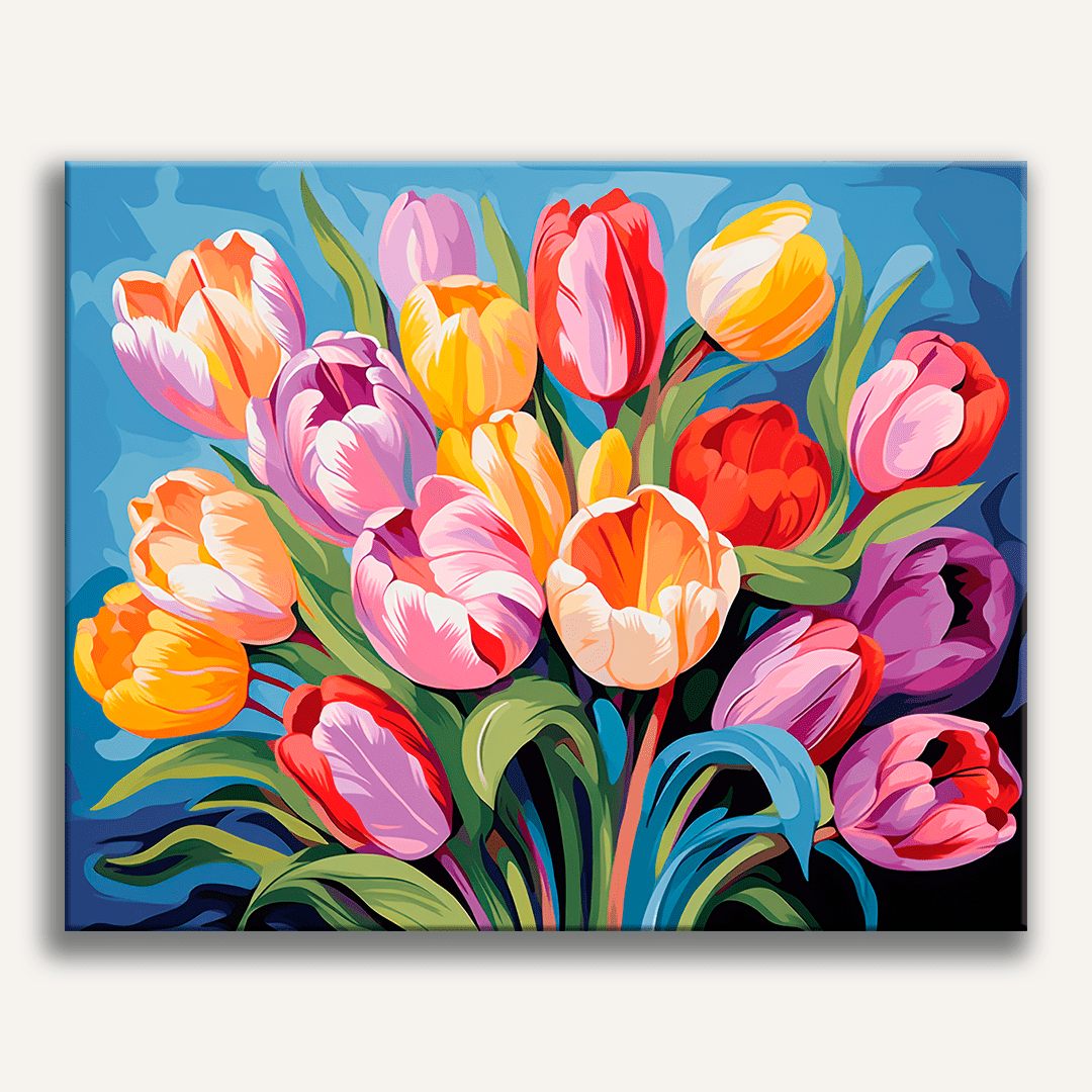 Bright Tulip Mix Paint-by-Numbers Kit – Maison Artsen