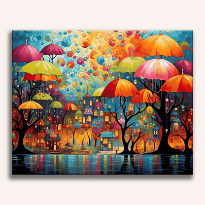 Peinture par numéro Parc aux parapluies - Maison Artsen