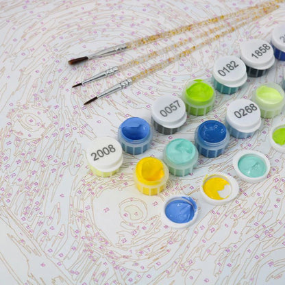 Peinture par numéro – Pinceaux et pots de peinture acrylique – Maison Artsen
