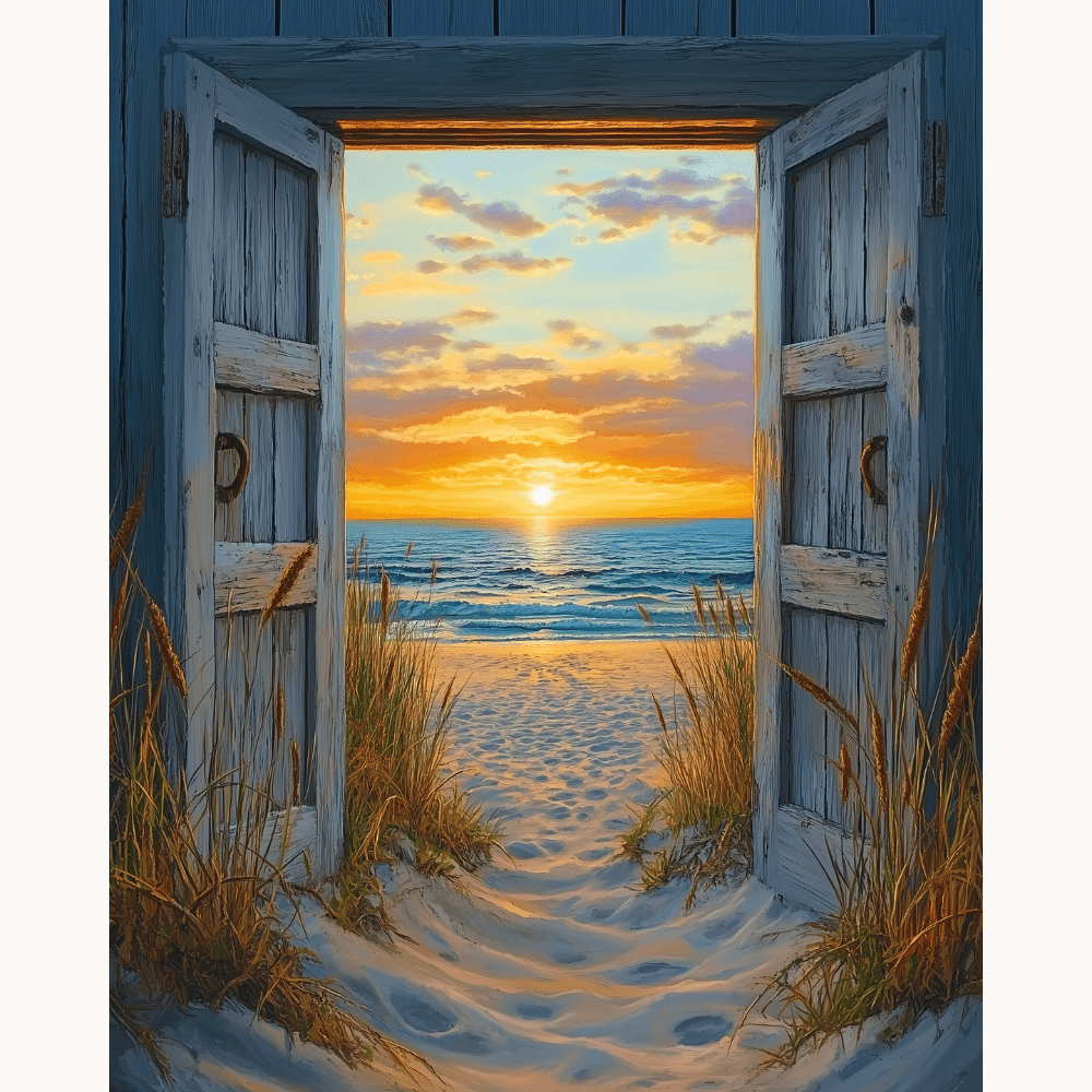 Porte vers le coucher de soleil – Peinture par numéro – Maison Artsen