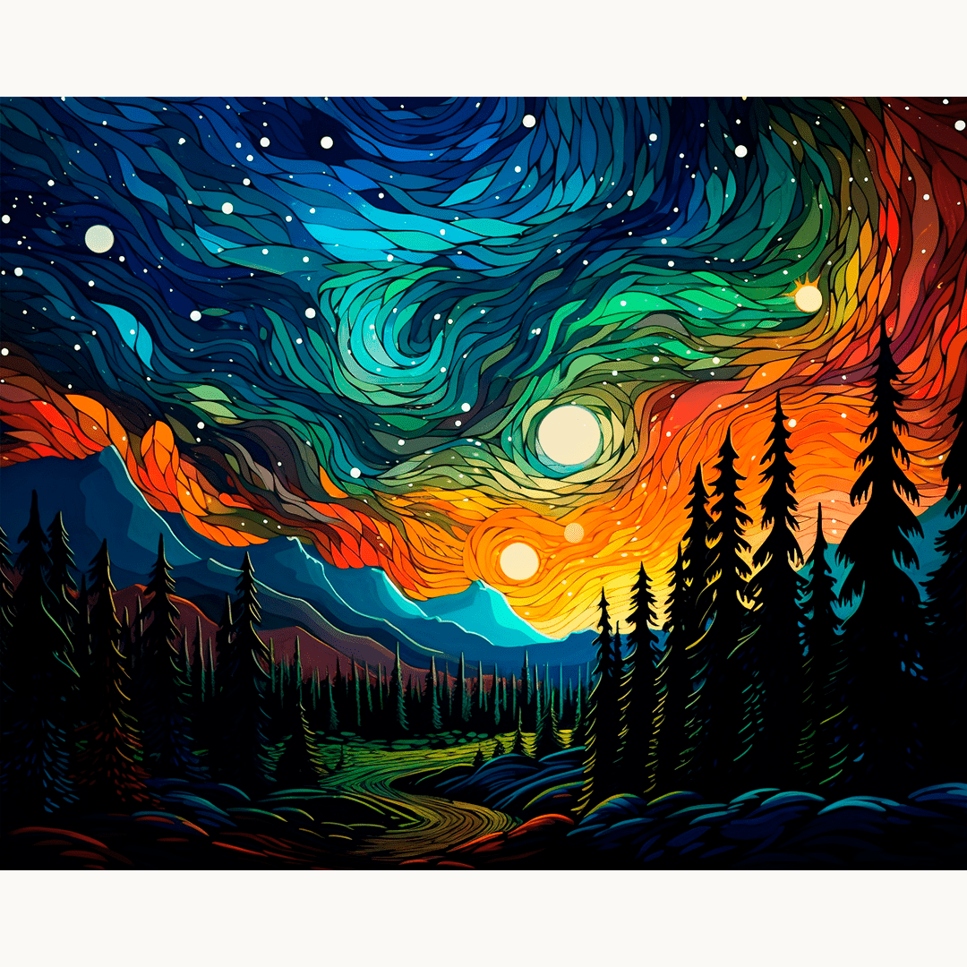 Peinture par numéro Soirée enchantée - Toile sur châssis - Maison Artsen