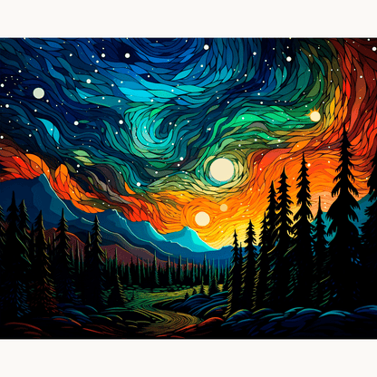 Peinture par numéro Soirée enchantée - Toile sur châssis - Maison Artsen