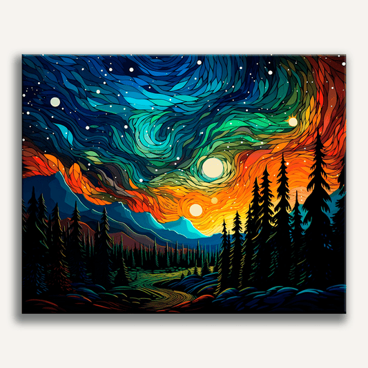 Peinture par numéro Soirée enchantée - Maison Artsen