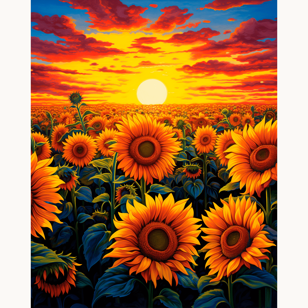 Sunflowers at Dusk Paint-by-Numbers Kit – Maison Artsen