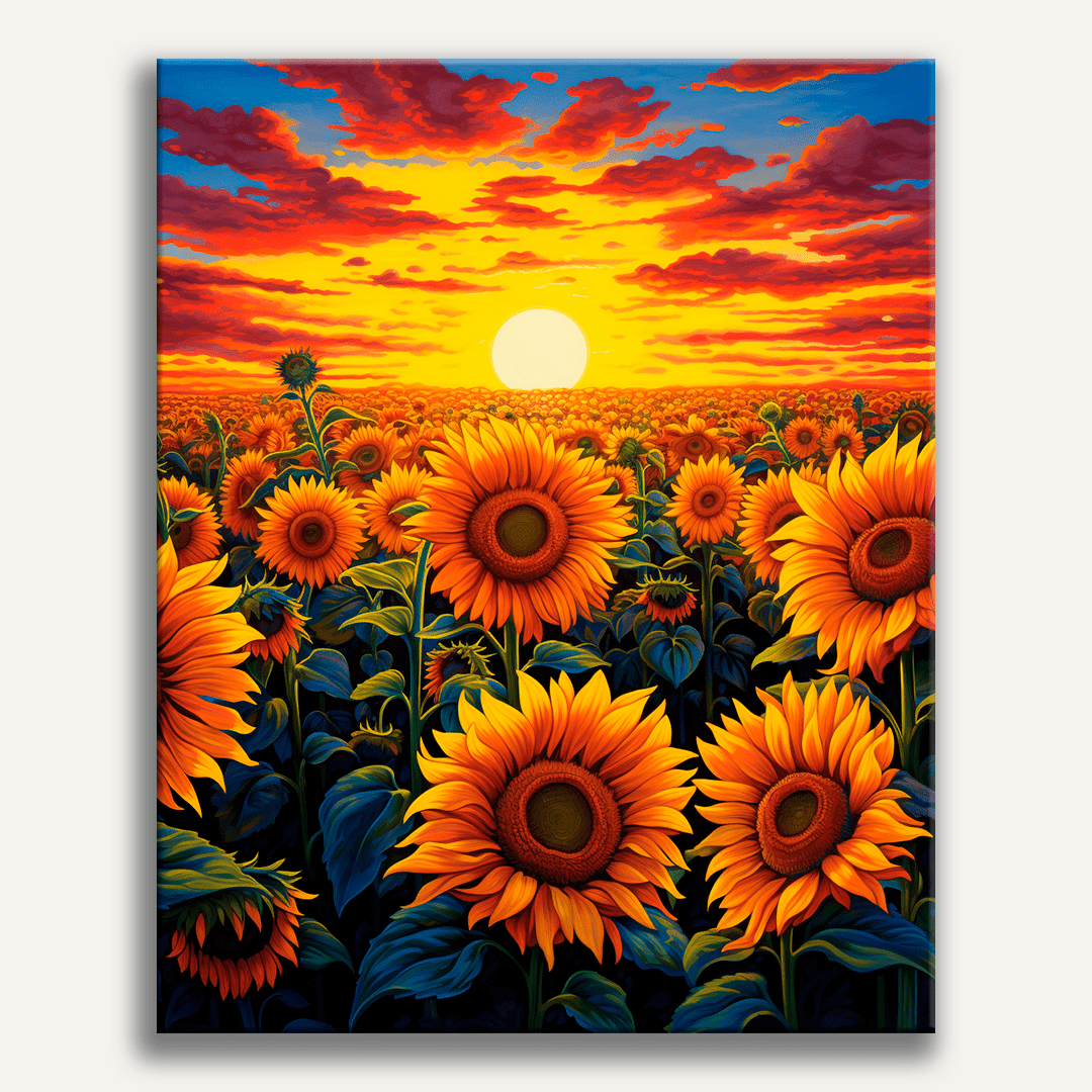Sunflowers at Dusk Paint-by-Numbers Kit – Maison Artsen